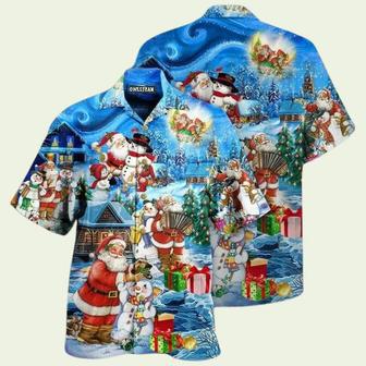 Christmas Top Plus Size Santa Claus Painting For Men Cool Summer Vacation Hawaiian Shirt | Newhawaiianshirts UK