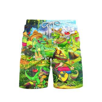 Cinco De Mayo T-Rex Dinosaur Beach Shorts For Men | Newhawaiianshirts DE