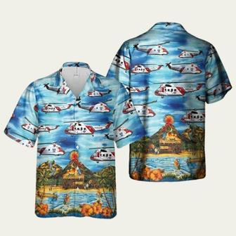 Coast Guard Sikorsky Seaguard Helicopter Hawaiian Shirt | Newhawaiianshirts UK