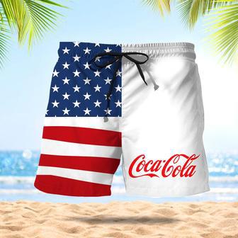 Cocacola American Flag Swim Trunks | Newhawaiianshirts AU