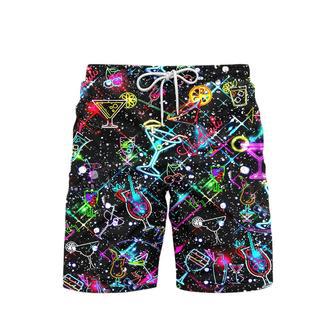 Cocktail Neon Party Lovers Beach Shorts For Men | Newhawaiianshirts DE