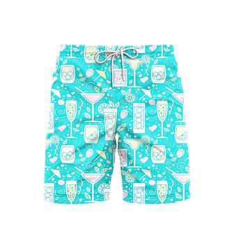 Cocktails Hello Summer Beach Shorts For Men | Newhawaiianshirts UK