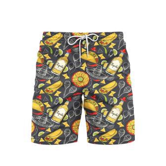 Colorful Amazing Mexican Food Beach Shorts For Men | Newhawaiianshirts AU