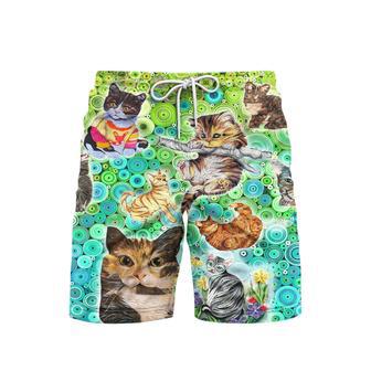 Colorful Cats Beach Shorts For Men | Newhawaiianshirts