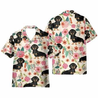 Colorful Dachshund Tropical Flowers Pattern Hawaiian Shirt | Newhawaiianshirts AU