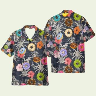 Colorful Donuts Food On Tropical Pattern Hawaiian Shirt | Newhawaiianshirts AU