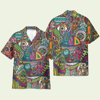 Colorful Mushroom Vision Hippie Hawaiian Shirt | Newhawaiianshirts DE