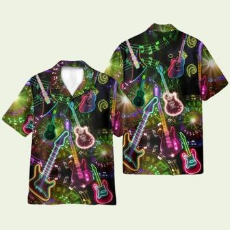 Colorful Neon Guitars Hawaiian Shirt | Newhawaiianshirts UK