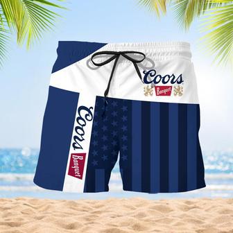 Coors Banquet American Flag Pattern Swim Trunks | Newhawaiianshirts AU