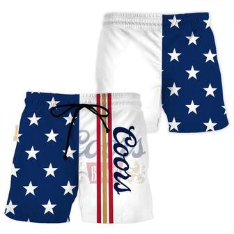 Coors Banquet American Flag Swim Trunks | Newhawaiianshirts AU