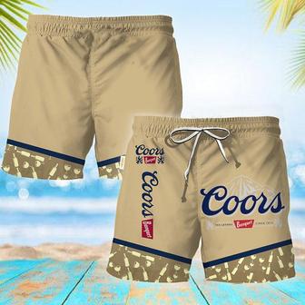 Coors Banquet Bottle Pattern Swim Trunks | Newhawaiianshirts UK