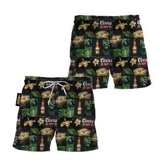 Coors Banquet Hibiscus Flower Swim Trunks | Newhawaiianshirts UK