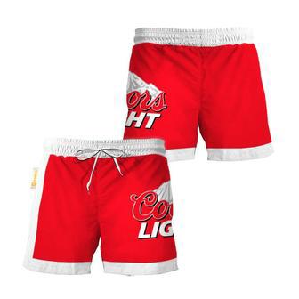 Coors Light Red White Basic Swim Trunks | Newhawaiianshirts AU