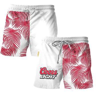 Coors Light Tropical Fern Swim Trunks | Newhawaiianshirts