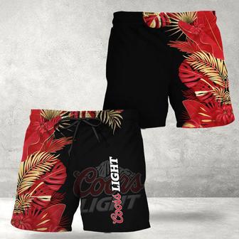 Coors Light Tropical Kentia Palm Swim Trunks | Newhawaiianshirts CA