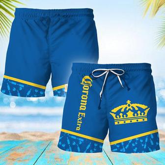 Corona Extra Bottle Pattern Swim Trunks | Newhawaiianshirts AU