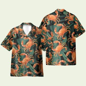 Crabs On Tropical Leaves Pattern Hawaiian Shirt | Newhawaiianshirts AU