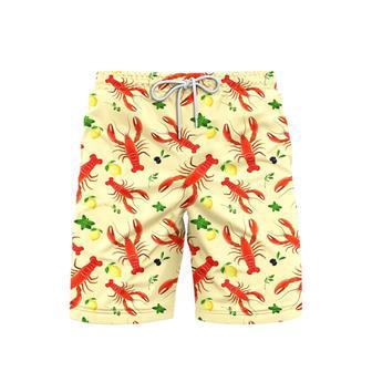 Crawfish Crew Lemon Beach Shorts For Men | Newhawaiianshirts UK