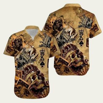 Crown King Poker Skull Hawaiian Shirt | Newhawaiianshirts CA