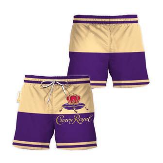 Crown Royal Beige And Purple Basic Swim Trunks | Newhawaiianshirts CA