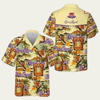 Crown Royal Canadian Whisky Palm Tree Hawaiian Shirt | Newhawaiianshirts CA