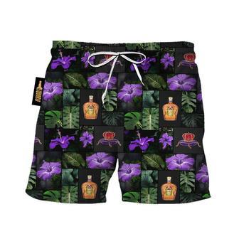 Crown Royal Tropical Hibiscus Flower Swim Trunks | Newhawaiianshirts AU