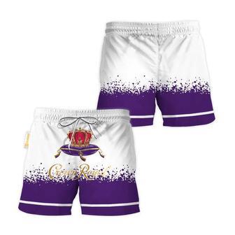 Crown Royal White Purple Basic Swim Trunks | Newhawaiianshirts DE