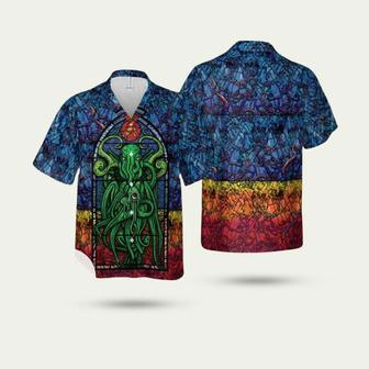 Cthulhu Lovecraft Stained Glass Hawaiian Shirt | Newhawaiianshirts DE