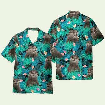 Cute Otter Tropical Leaves Hawaiian Shirt | Newhawaiianshirts