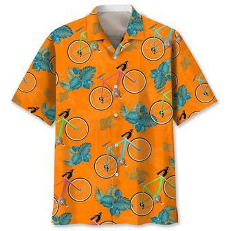 Cycling Tropical Orange Hawaiian Shirt Summer Gifts | Newhawaiianshirts UK