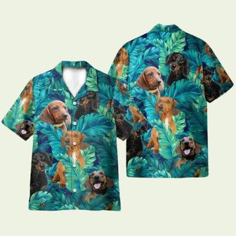 Dachshund In Tropical Green Leaves Hawaiian Shirt | Newhawaiianshirts