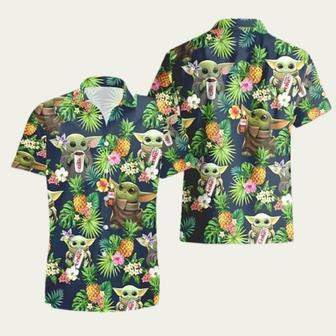 Diet Coke Baby Yoda Tropical Flowery Hawaiian Shirt | Newhawaiianshirts UK