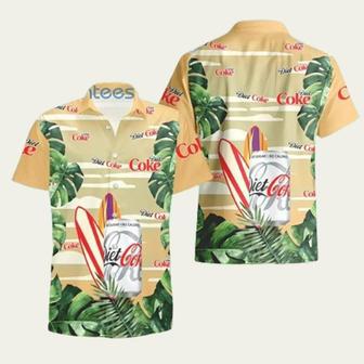 Diet Coke Surfboard Lover Tropical Leaf Hawaiian Shirt | Newhawaiianshirts CA