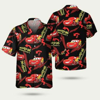 Disney Pixar Cars Lightning Mcqueen Black And Red Hawaiian Shirt | Newhawaiianshirts UK