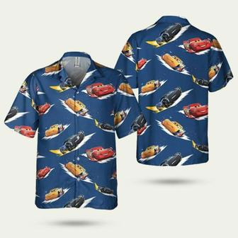 Disney Pixar Cars Lightning Mcqueen Fabric Pattern Hawaiian Shirt | Newhawaiianshirts AU