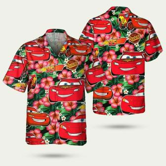 Disney Pixar Cars Lightning Mcqueen Summer Viber Floral Hawaiian Shirt | Newhawaiianshirts DE