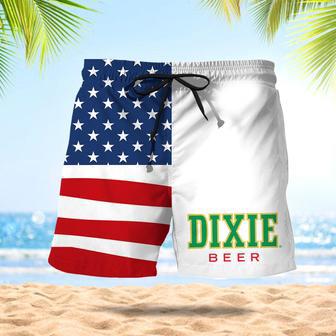 Dixie Beer American Flag Swim Trunks | Newhawaiianshirts AU