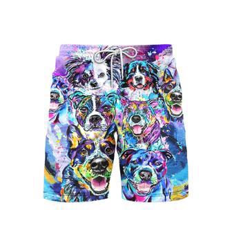 Dog Faces Beach Shorts For Men | Newhawaiianshirts CA