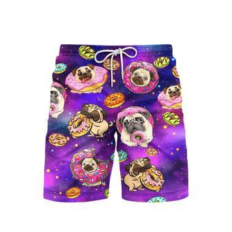 Dog Love Donuts Galaxy Beach Shorts For Men | Newhawaiianshirts DE