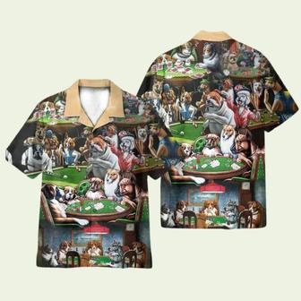 Dogs Playing Poker On The Table Hawaiian Shirt | Newhawaiianshirts