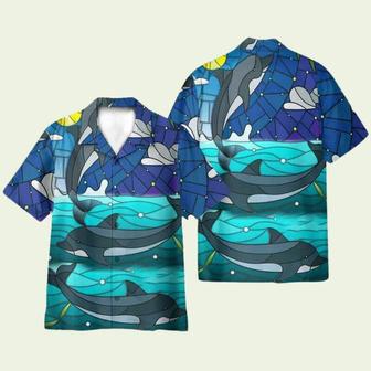 Dolphin Stained Glass Style Hawaiian Shirt | Newhawaiianshirts DE