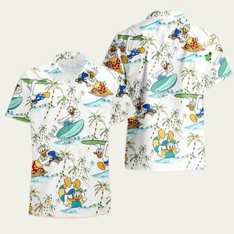 Donald Duck Surfing Summer Funny Hawaiian Shirt | Newhawaiianshirts UK