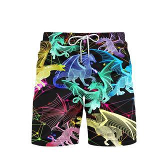 Dragon Neon Beach Shorts For Men | Newhawaiianshirts CA