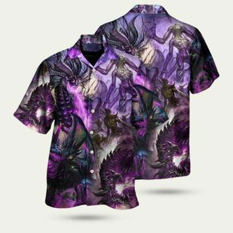 Dragon Skull Monster Lightning Fight Art Style Hawaiian Shirt | Newhawaiianshirts UK