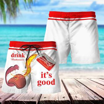 Drink Budweiser It's Good Swim Trunks | Newhawaiianshirts AU