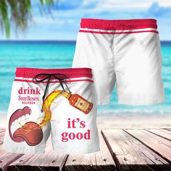 Drink Four Roses Bourbon It's Good Swim Trunks | Newhawaiianshirts AU