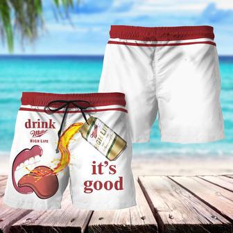 Drink Miller High Life It's Good Swim Trunks | Newhawaiianshirts UK