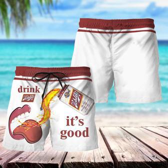 Drink Schlitz Beer It's Good Swim Trunks | Newhawaiianshirts AU