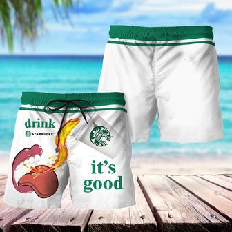 Drink Starbucks It's Good Swim Trunks | Newhawaiianshirts DE