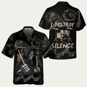 Drum I Destroy Silence Hawaiian Shirt | Newhawaiianshirts DE